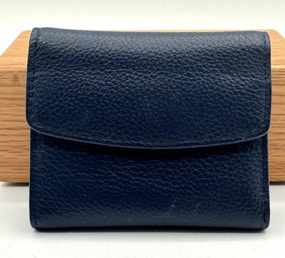 Julia Buxton Mini Tri-fold Women's Wallet Navy Blue 393P10 Genuine Leather