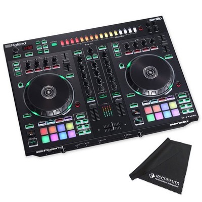 Roland DJ Controller DJ-505 2-Kanal 4-Deck DJ-Pult mit keepdrum Mikrofasertuch