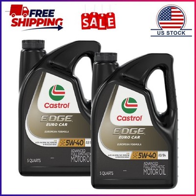 2 Pack, Castrol EDGE Euro 5W-40 A3/B4 Advanced Full Synthetic Motor Oil, 5 Quart