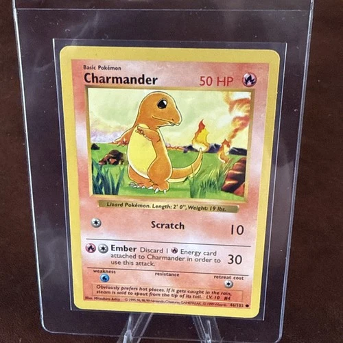 Shadowless Charmander 46/102 Base Set - Common Pokemon Card - NM