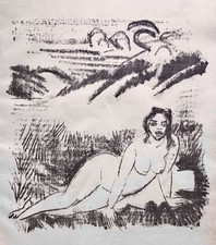 Hermann Max Pechstein “Liegender Akt” 1918, Lithografie.