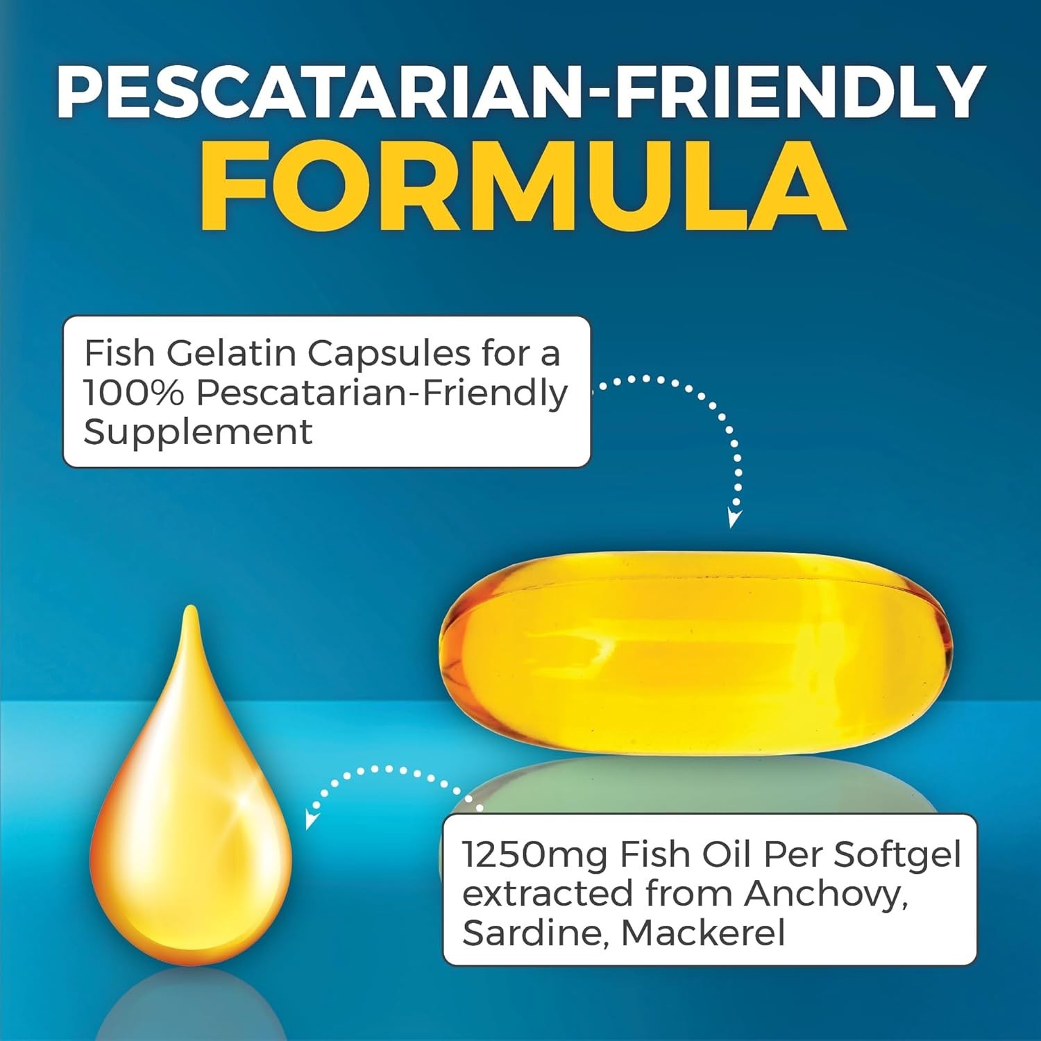 Viva Naturals Omega 3 Fish Oil Supplement for Women and Men - 2500 mg Triple Oil