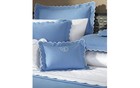 Matouk Queen Coverlet Diamond Pique Azure Blue with White Scallops — photo 2