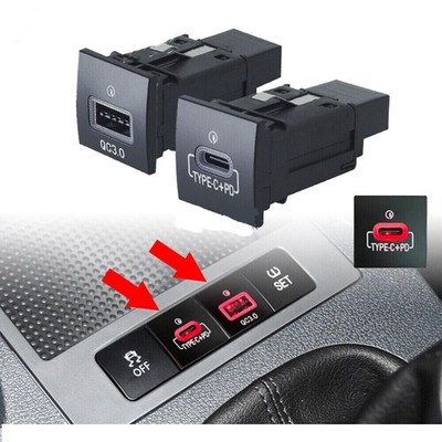Auto Dual USB QC3.0+PD Ladegerät Buchse Steckdose Für VW Golf Jetta Scirocco EOS