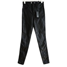 Kut From The Kloth Black Faux Leather High Rise Skinny Jeans NWT Women's Size 00