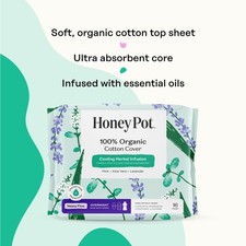 The Honey Pot Company - Herbal Sanitary Pads for Women - Heavy Flow Overnight w/