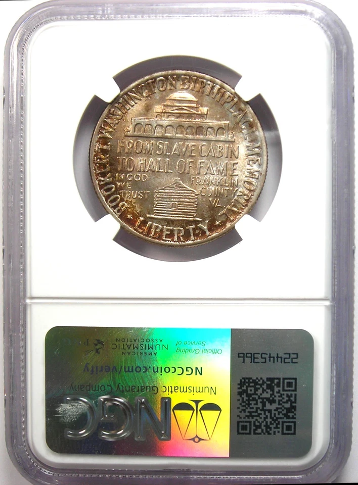 1948 BTW Booker T Washington Half Dollar 50C - NGC MS67+ CAC Plus - $5,600 Value - Image 3 of 4