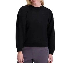 NWT DKNY Sport Women's S Black Crewneck Sweatshirt 60 Cotton G2077