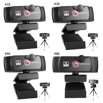 1K/2K/4K/8K Webcam for w/ Tripod USB Free Drive Auto for Focus Web for W/ Mic＆Pr