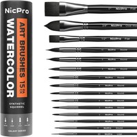 Nicpro Aquarellpinsel Set 15 StüCk Synthetisches EichhöRnchenhaar Rund