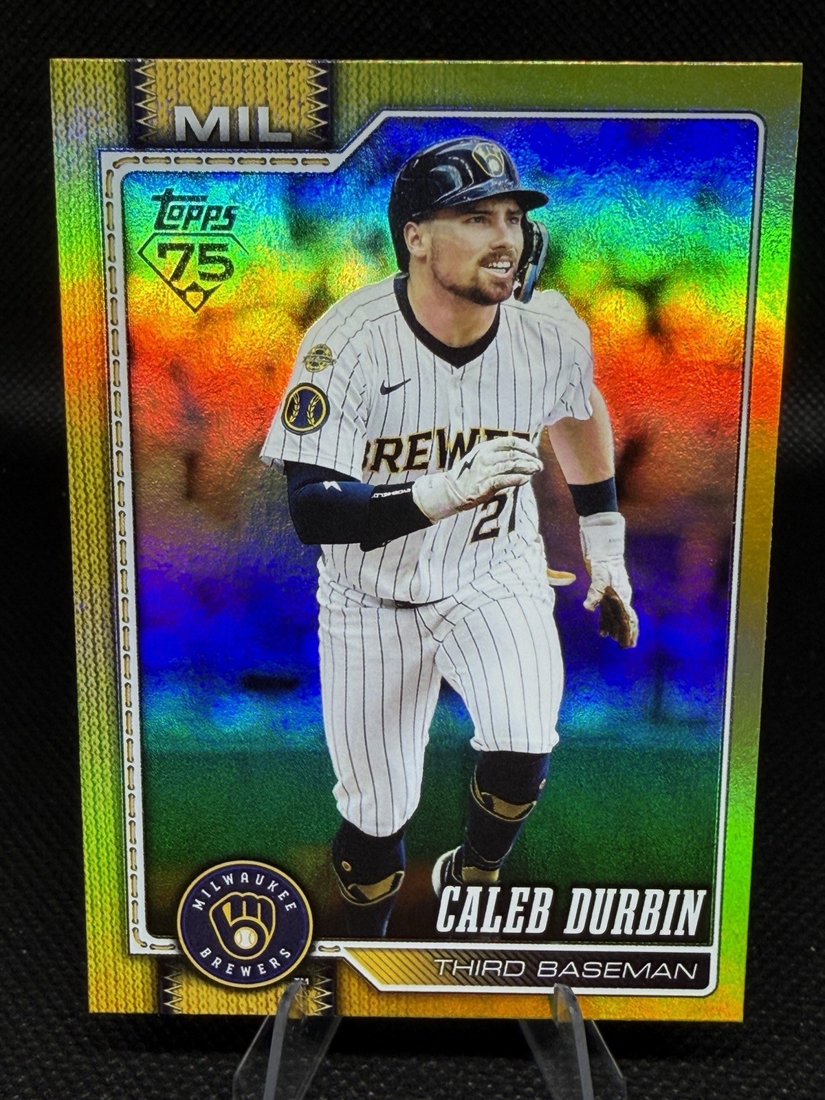 Caleb Durbin 2026 Topps Series 1 Yellow Rainbow Foil /399 Milwaukee Brewers