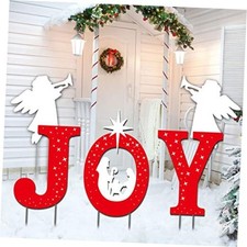 Outdoor Christmas Decorations -Joy Nativity Sets for Christmas Red,White