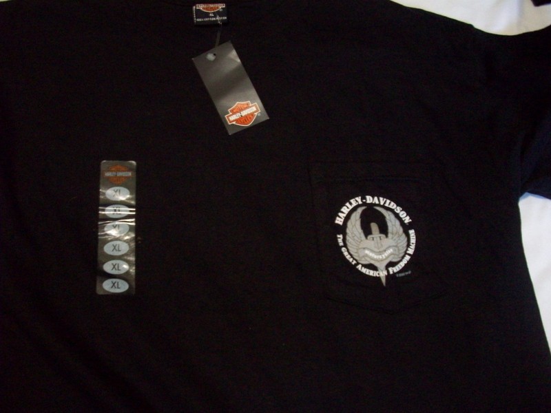#21 Vintage Harley Davidson T-Shirt RIVER FALLS, WI.(POCKET) XL NEW WITH TAG