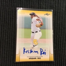 2017 LEAF PERFECT GAME SHOWCASE #BA-KR2 KRISHNA RAJ *YELLOW/GOLD AUTO #15/25*