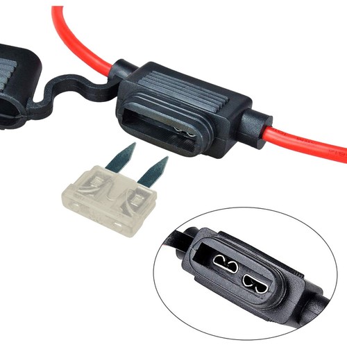 3X 12 Gauge Mini ATC 25A 30A Fuse Holder In-Line AWG Wire Copper 12 Volt Blade - Picture 2 of 7