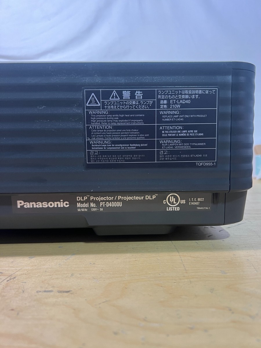Panasonic PT-D4000U DLP Projector White Corded 1080i (FHD Panasonic PT-D4000U DLP Projector White Corded 1080i (FHD