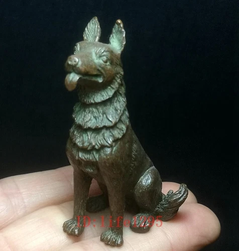 chinese Bronze Carving dog Figurine Statue gift Collection H6.5 CM not antique - Picture 7 of 9