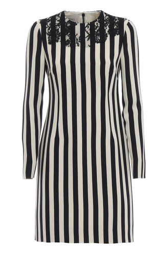 Valentino Garavani Minikleid Striped Crepe Silk Wool Mini-Dress Sheath Dress M - Picture 18 of 20