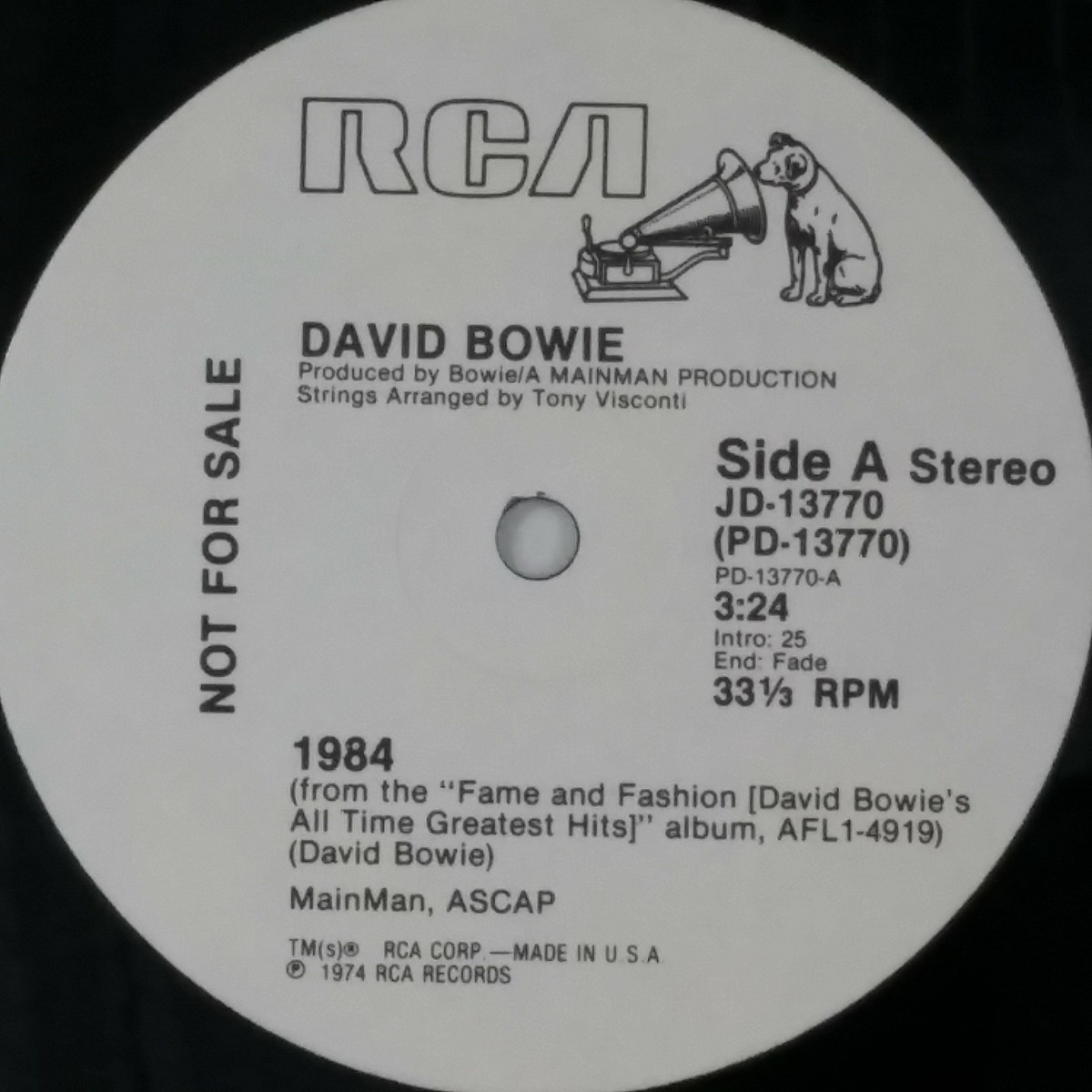 DAVID BOWIE 1984 b/w TVC 15 JD13770 Ja Promo 12 DAVID BOWIE 1984 b/w TVC 15 JD13770 Ja Promo 12