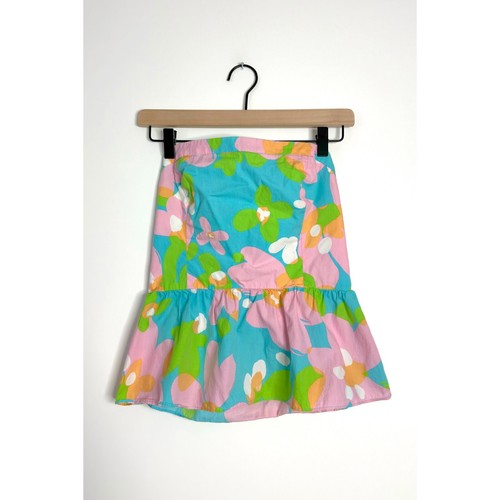 LILLY PULITZER Shandy Top Strapless Peplum Shorely Blue Mojo Cotton size 4