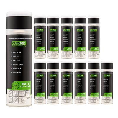 Autotek schnelltrocknend hochdeckender Aerosol-Sprühlack hochmatt schwarz 300 ml x12