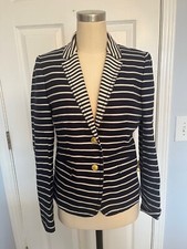 J. Crew Schoolboy Blazer Navy Stripe Size 4