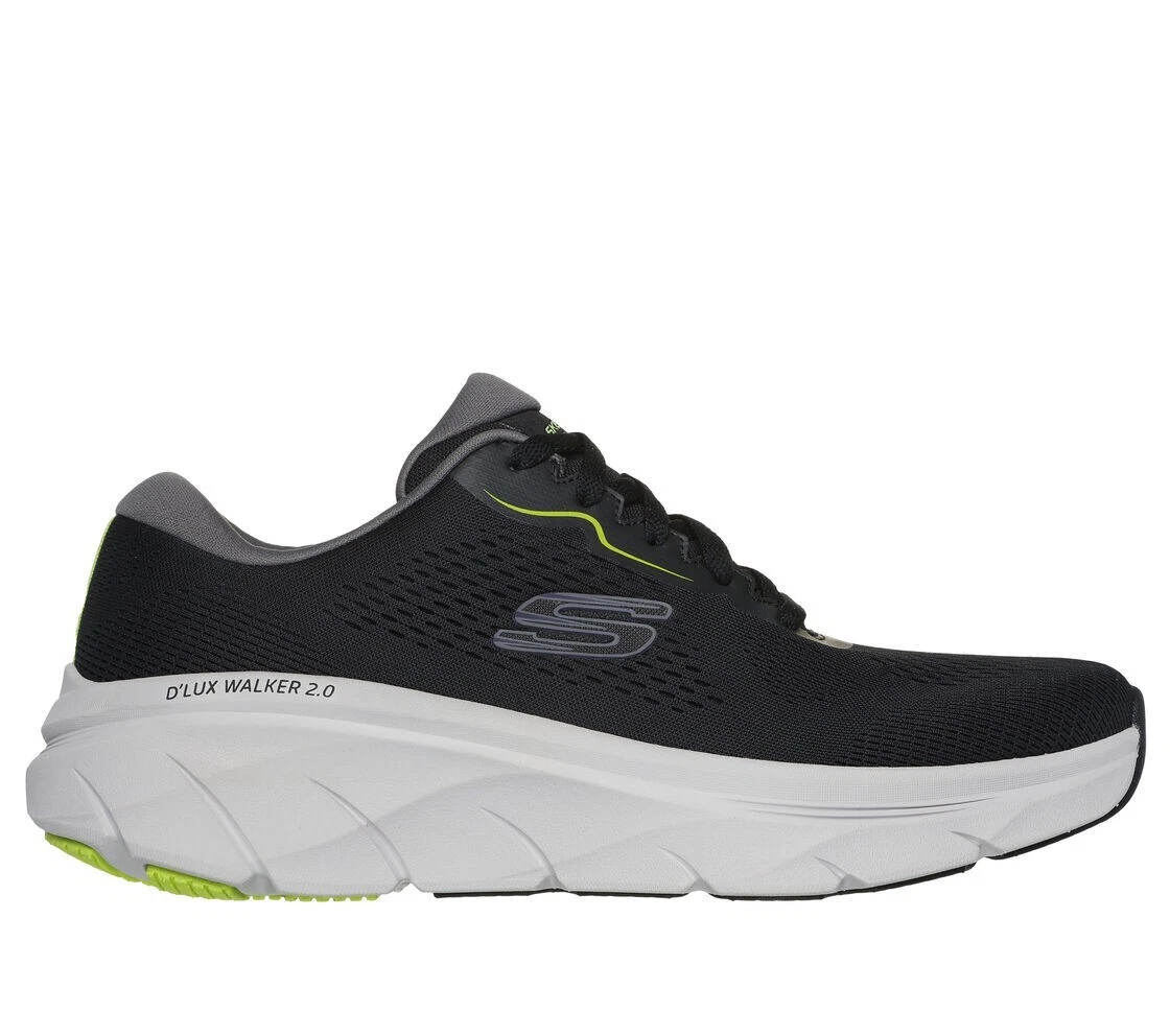 Skechers Shoes Black Walker Men's Extra Wide Memory Foam Cushion Comfort 232714