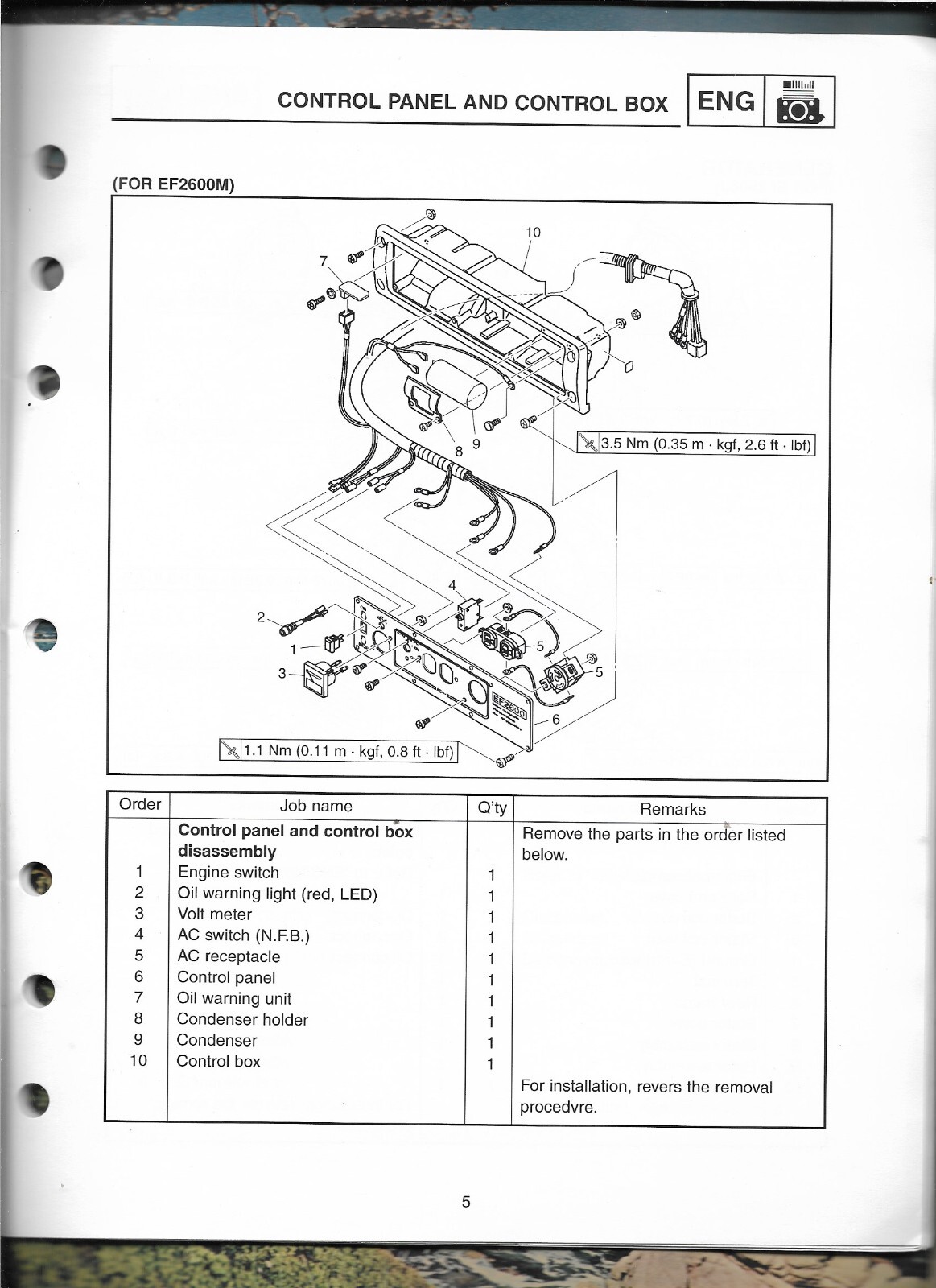 YAMAHA GENERATOR EF2600J EF2600M 2009 SUPPLEMENTARY SERVICE MANUAL Diagrams
