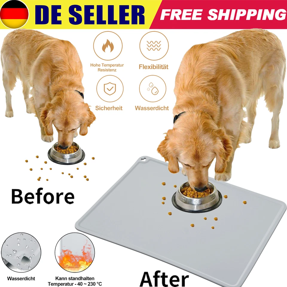 Napfunterlage Hund Katzen Wasserdicht Rutschfeste Silikon Fressnapf Futtermatte - Bild 4 von 4