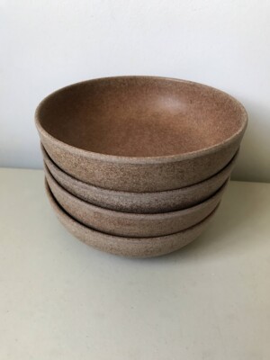 Vintage Ellinger Agatized Wood Bowls 5.75 Inch Sheboygan Wis. USA 4 Count
