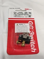 GC Electronics Switch Push Button On (Off) SPST Plunger 15A 35-3429