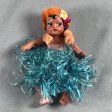 Vtg Hawaiian Celluloid Doll String Jointed Marked