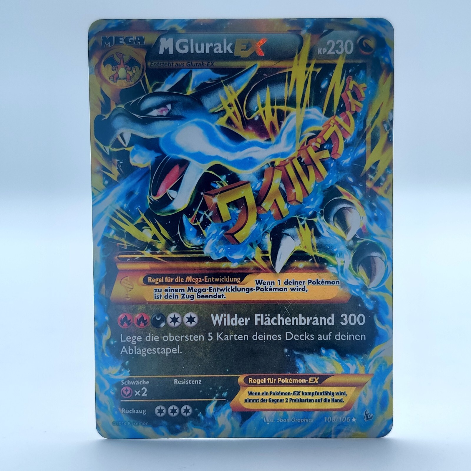 Pokemon TCG Card M Glurak-EX/M Charizard-EX - 108/106 XY2 Sea of Flames - Shiny