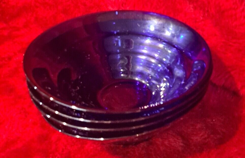 Lot 4: Bormioli Rocco Cobalt Blue Forum Dessert Berry/Ice Cream Ridged Bowls - Picture 11 of 11