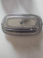 Irvin Ware Chrome Butter Dish With Cover Made In USA