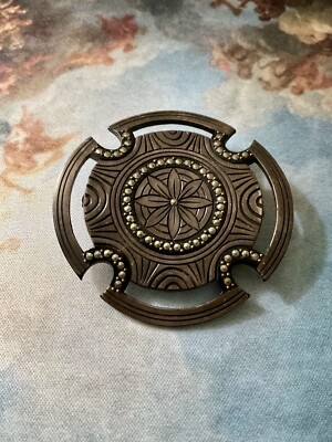 Broche Ancienne Art Déco Vers 1930 - Bakélite Et Marcassites - Pièce De Créateur Vintage
