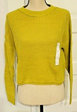 Wild Fable Womens S Cable Knit Sweater Pullover Long Sleeve Gold Mustard Yellow