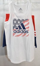 Adidas Skort Shirt Patriotic Outfit Set Size 6X Girl's Tank Top New