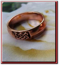 Solid Copper Celtic Ring CTR1804 - 1/4 inch wide. Available in Sizes 5 to 15.