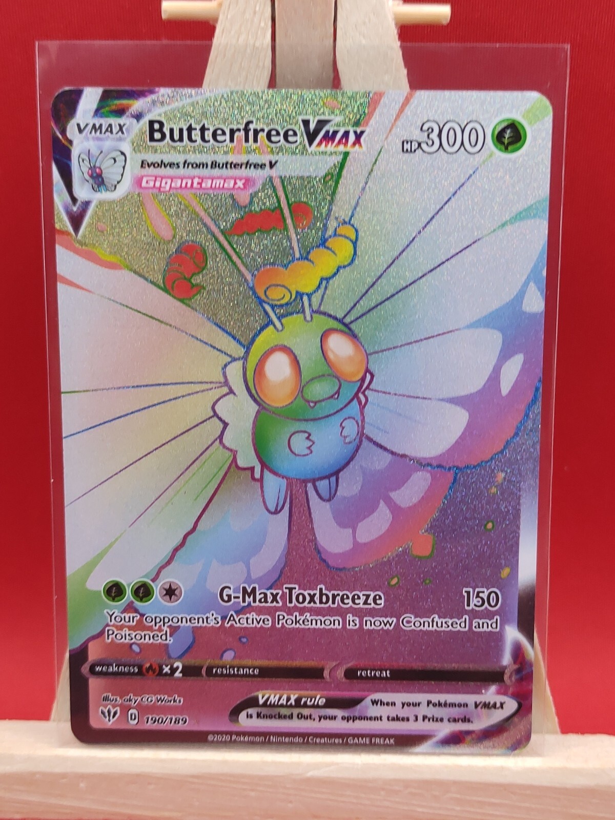Butterfree VMax 190/189 Darkness Ablaze Rainbow Rare Full Art Pokemon