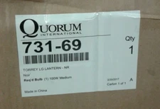 Quorum International Lighting 731-69 Torrey Large Lantern-NR Black-Noir