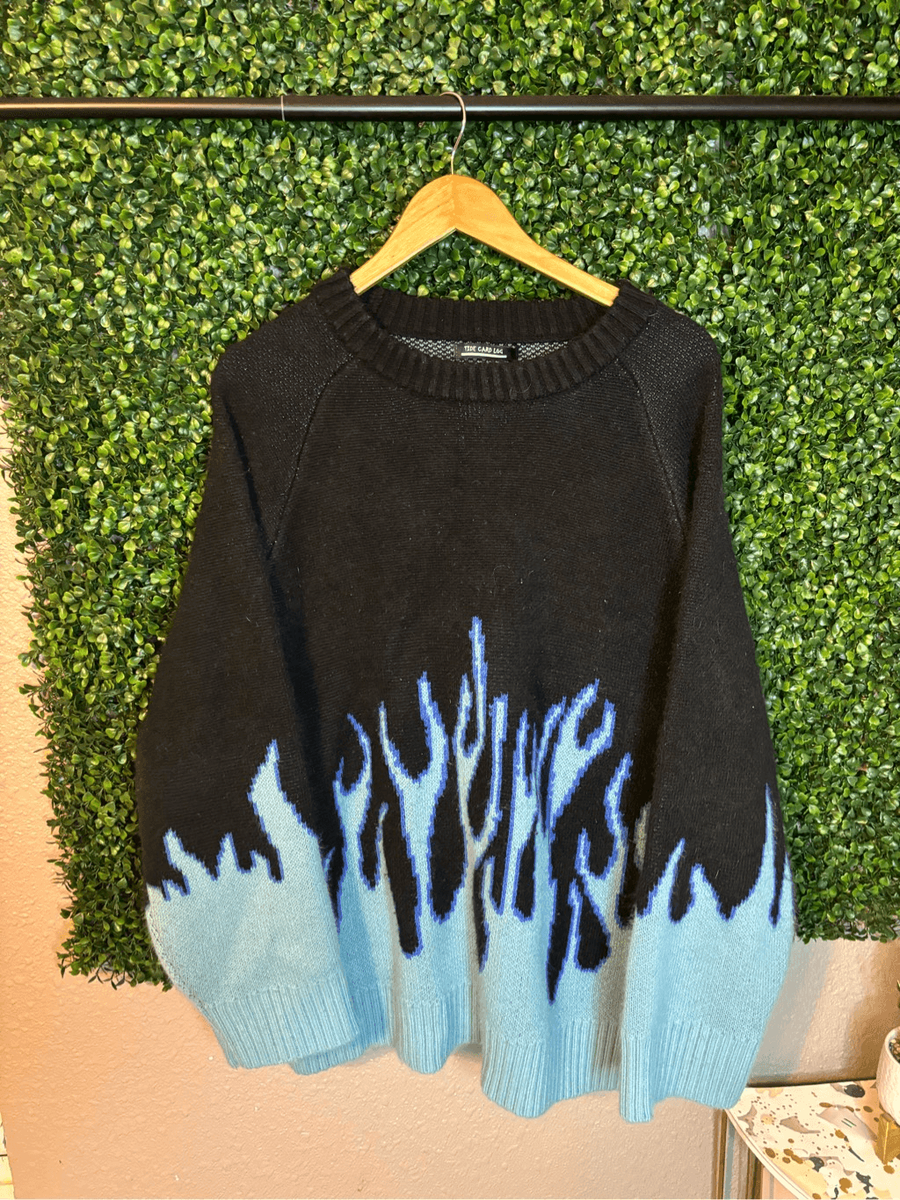 Tide Card Log Baggy AOP Flames Sweater Size XL | eBay