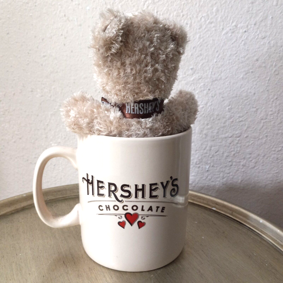 Hershey's Chocolate Galerie Jumbo Coffee Cup Mug With Plush Teddy Bear ...