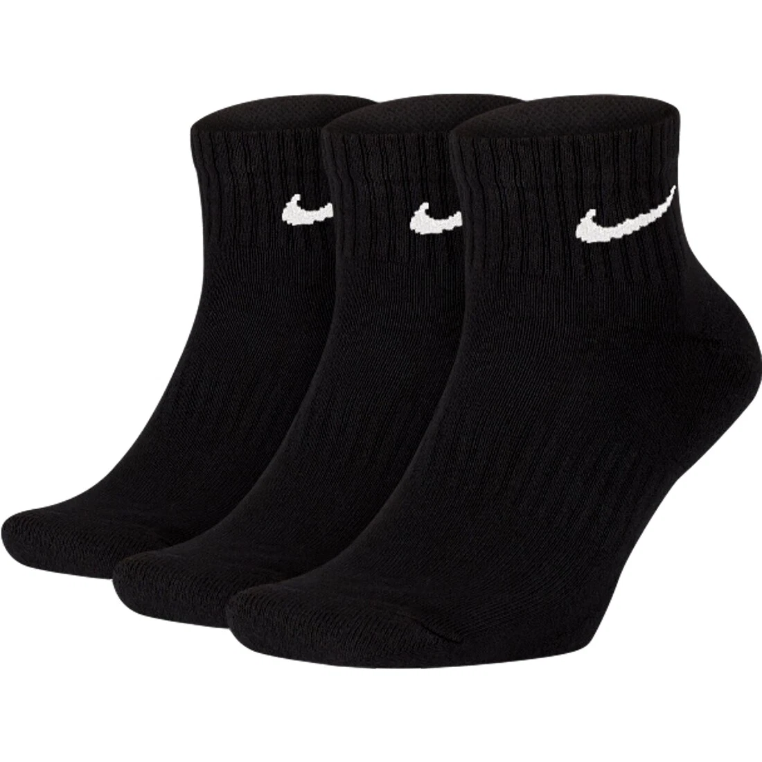 3 Paar Nike Herren Damen Kurze Socke Weiß Schwarz Größe 34-38 38-42 42-46 46-50