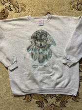 Vintage Wolf Hanes Sweatshirt Crewneck Green USA Made Men’s XL