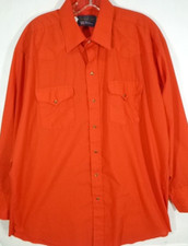 Panhandle Slim-Mens Long Sleeve Western Pearl Snap Shirt-XL Extra Large-Red