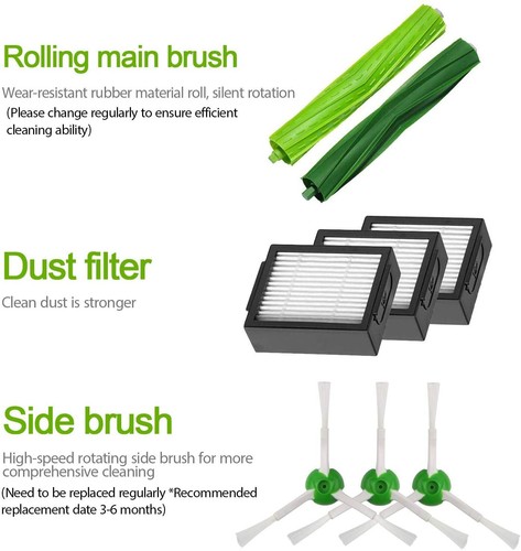 Replacement Parts Side Brush&Filters For iRobot Roomba i7 i7+/i7 Plus E5 E7 - Picture 3 of 7