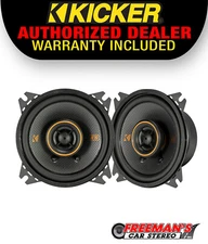 Kicker 51KSC404, KS Series 4" 2-Way 4 Ohm Coaxial Speakers - Pair