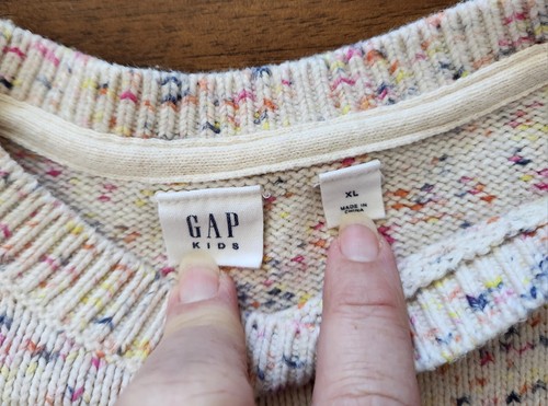 EUC Gap Kids Girls Long Sleeve Confetti Knit Sweater Size XL - Picture 4 of 5