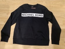 Michael Kors Men's Cotton Blend Crewneck Sweatshirt MK Logo Black NWT S-L